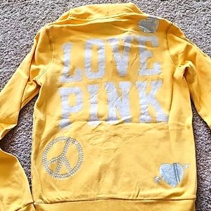 Vintage VS pink zip up hooded sweater jacket